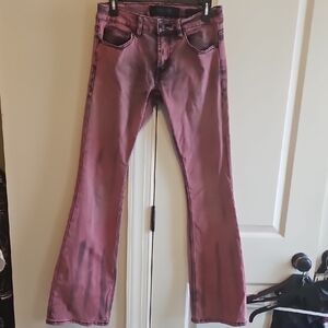 mens wornstar pink/black faded denim jeans hellraiser cc 30 x 34